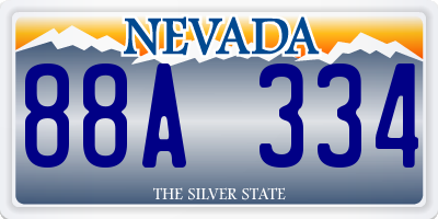 NV license plate 88A334