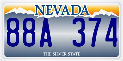 NV license plate 88A374