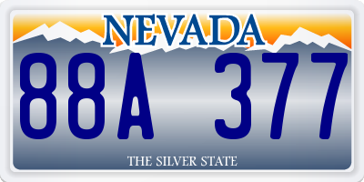 NV license plate 88A377