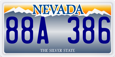 NV license plate 88A386