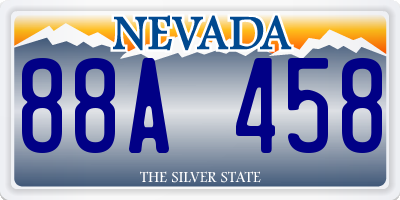 NV license plate 88A458
