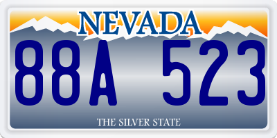 NV license plate 88A523