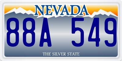 NV license plate 88A549