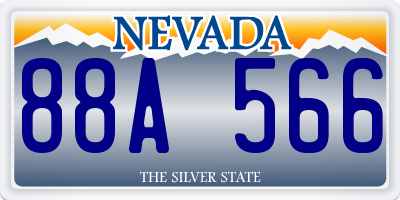 NV license plate 88A566