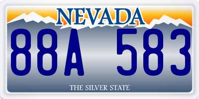 NV license plate 88A583