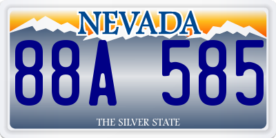 NV license plate 88A585