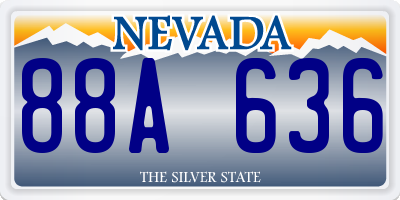NV license plate 88A636