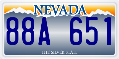 NV license plate 88A651
