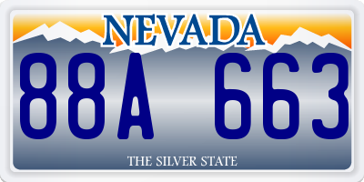 NV license plate 88A663