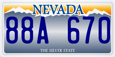 NV license plate 88A670