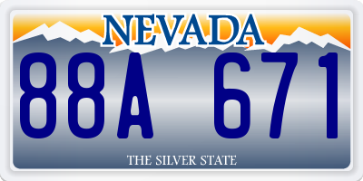 NV license plate 88A671
