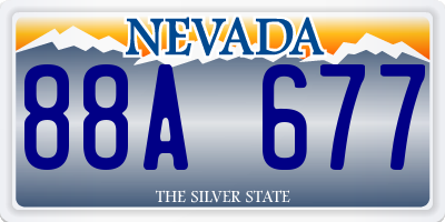 NV license plate 88A677