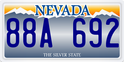 NV license plate 88A692