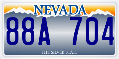 NV license plate 88A704