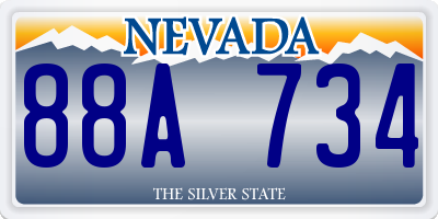 NV license plate 88A734
