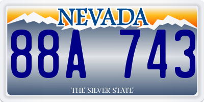 NV license plate 88A743