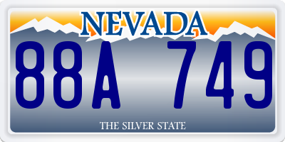 NV license plate 88A749