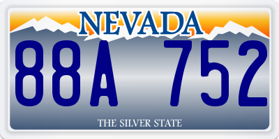 NV license plate 88A752