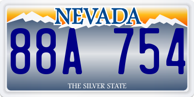NV license plate 88A754