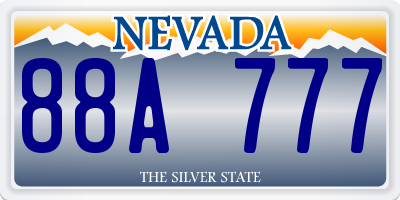 NV license plate 88A777
