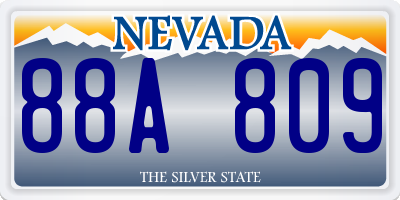 NV license plate 88A809