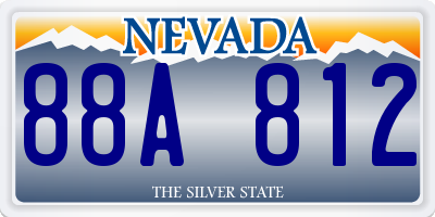 NV license plate 88A812