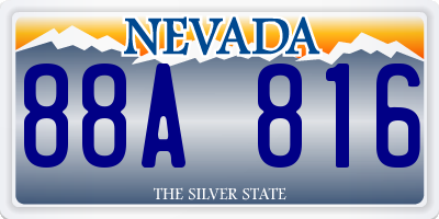 NV license plate 88A816