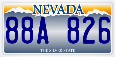 NV license plate 88A826