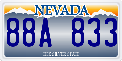 NV license plate 88A833