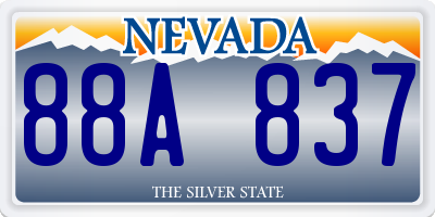 NV license plate 88A837
