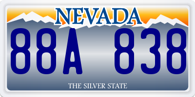 NV license plate 88A838