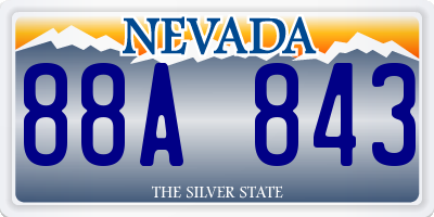 NV license plate 88A843