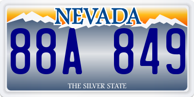 NV license plate 88A849