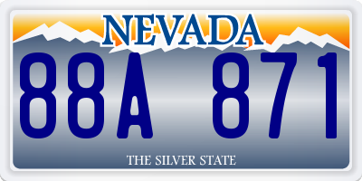 NV license plate 88A871