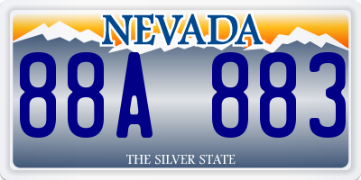 NV license plate 88A883