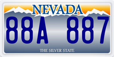 NV license plate 88A887
