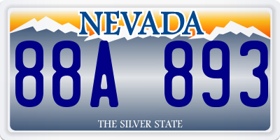 NV license plate 88A893