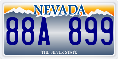 NV license plate 88A899