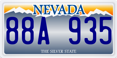 NV license plate 88A935