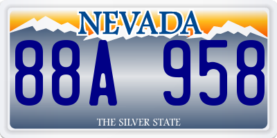 NV license plate 88A958