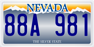 NV license plate 88A981