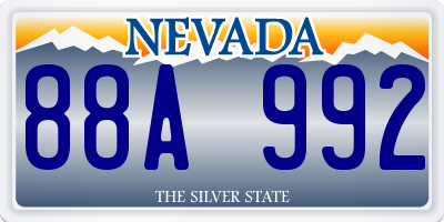 NV license plate 88A992