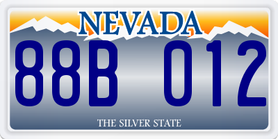 NV license plate 88B012