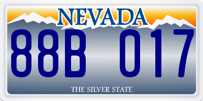 NV license plate 88B017