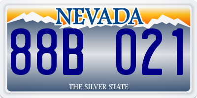 NV license plate 88B021