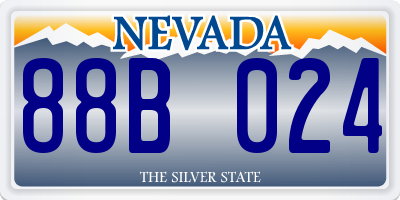 NV license plate 88B024