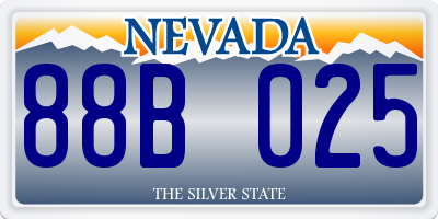 NV license plate 88B025