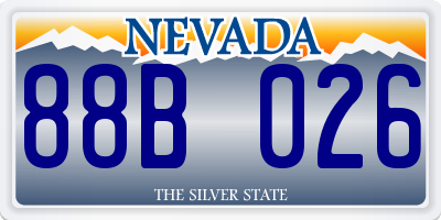 NV license plate 88B026