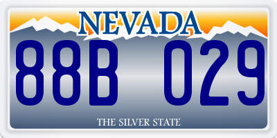 NV license plate 88B029