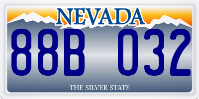 NV license plate 88B032